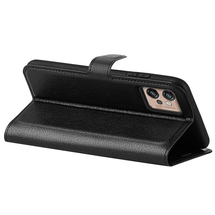 Bild 5,  Motorola Moto G32 Fodral Litchi Läder Svart