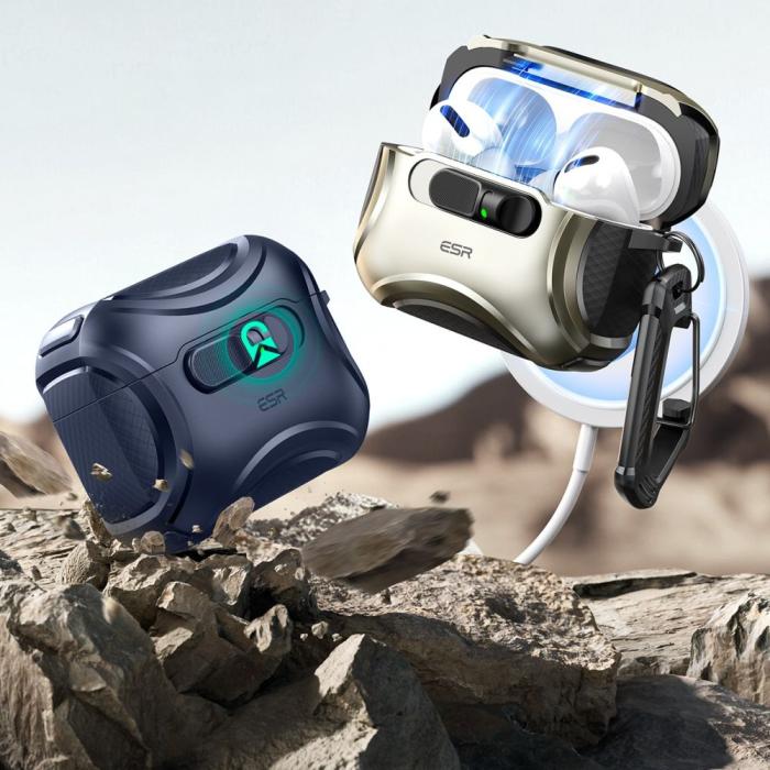 Bild 4, ESR ESR AirPods Pro 3 Skal MagSafe Cyber FlickLock HaloLock Blå