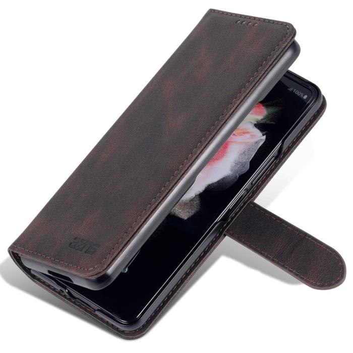 Bild 6, AZNS AZNS Galaxy Z Fold 5 Fodral Läder Brun