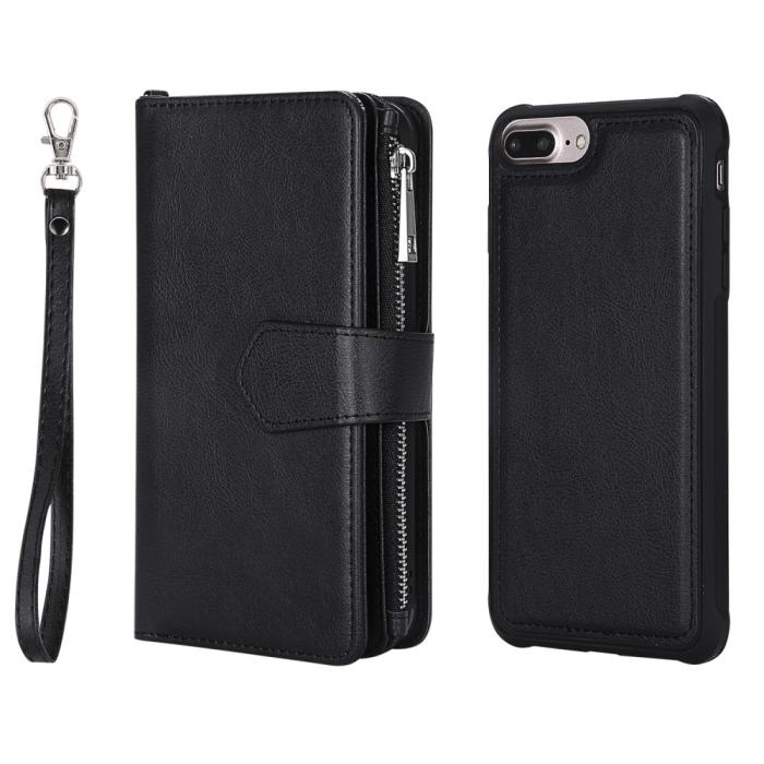 Bild 3,  iPhone 6/6S/7/8 Plus - 2in1 Magnet Skal / Plånboksfodral - Svart