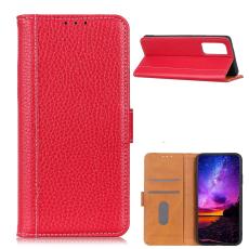  OnePlus 9 - Litchi Pl&aring;nboksfodral - R&ouml;d