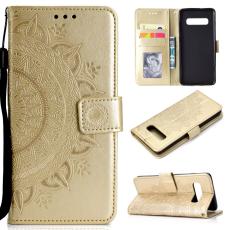  Samsung Galaxy S10 - Mandala Pl&aring;nboksfodral - Guld