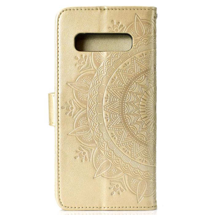 Bild 3,  Samsung Galaxy S10 - Mandala Plånboksfodral - Guld