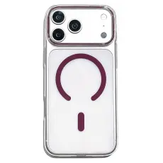  iPhone 18 Pro / 17 Pro Skal MagSafe Transparent/Vinr&ouml;d
