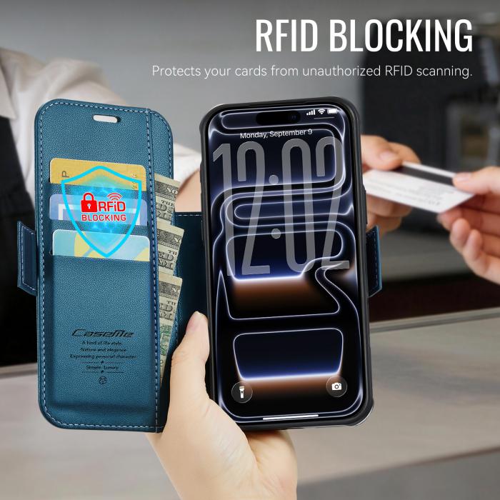 Bild 4, CASEME CASEME iPhone 17 Pro Skal RFID Plånbok Blå