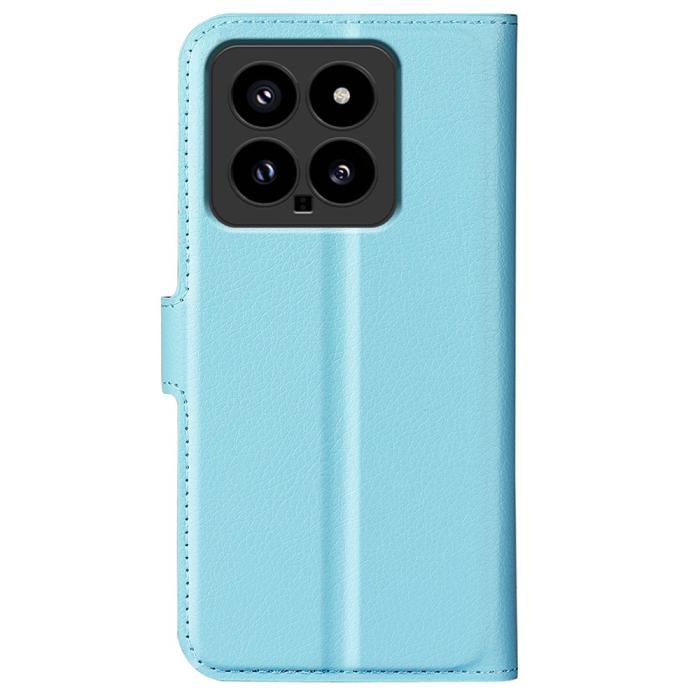 Bild 6,  Xiaomi 14 Fodral Litchi Läder Ljus Blå
