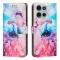  Motorola Moto G86 Power/G86 5G Fodral Läder Marmor Rosa/Lila