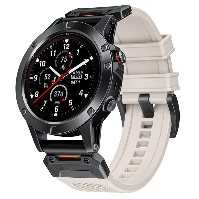 Bild 4,  Fenix 5/5X/6X/7X 26 mm Klockarmband Robust Beige