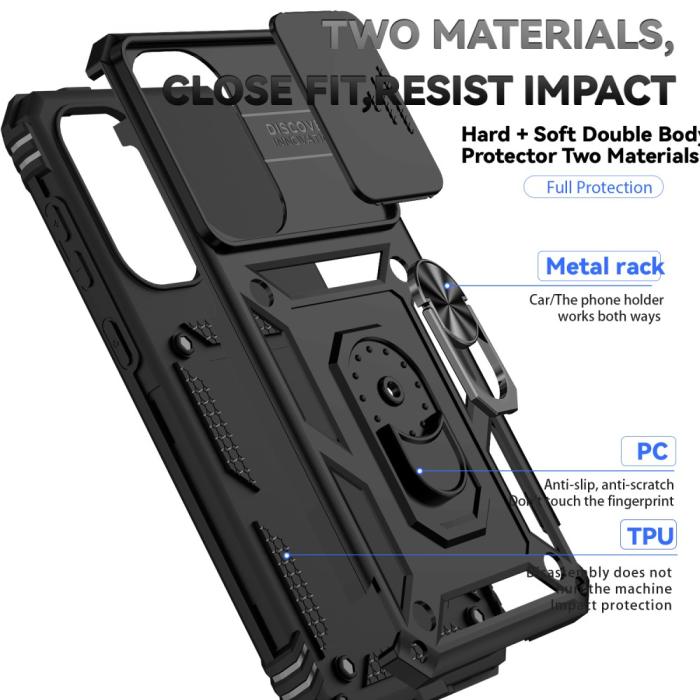 Bild 6,  Samsung Galaxy A56 5G/A36 5G Skal CamShield Ring Hybrid Svart