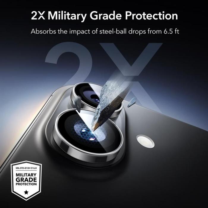 Bild 5, ESR ESR iPhone 16 / 16 Plus Linsskydd Armorite Transparent