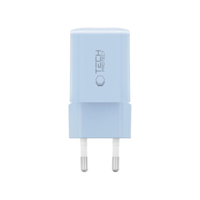 Bild 3, Tech-Protect Tech-Protect 33W Väggladdare PD QC USB-C / USB-A Baby Blue