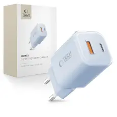 Tech-Protect Tech-Protect 33W V&auml;ggladdare PD QC USB-C / USB-A Baby Blue