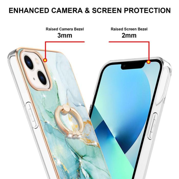 Bild 3,  iPhone 15 Skal Ring Marmor Grön