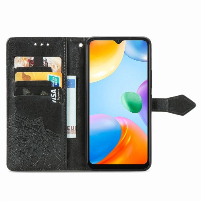Bild 3,  Xiaomi Redmi 10C Fodral Mandala Läder Svart
