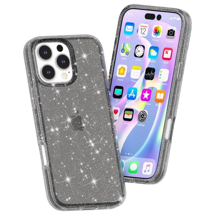 Bild 4,  iPhone 16 Pro Skal Glitter Svart