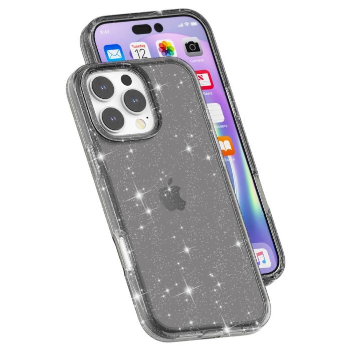 Bild 6,  iPhone 16 Pro Skal Glitter Svart