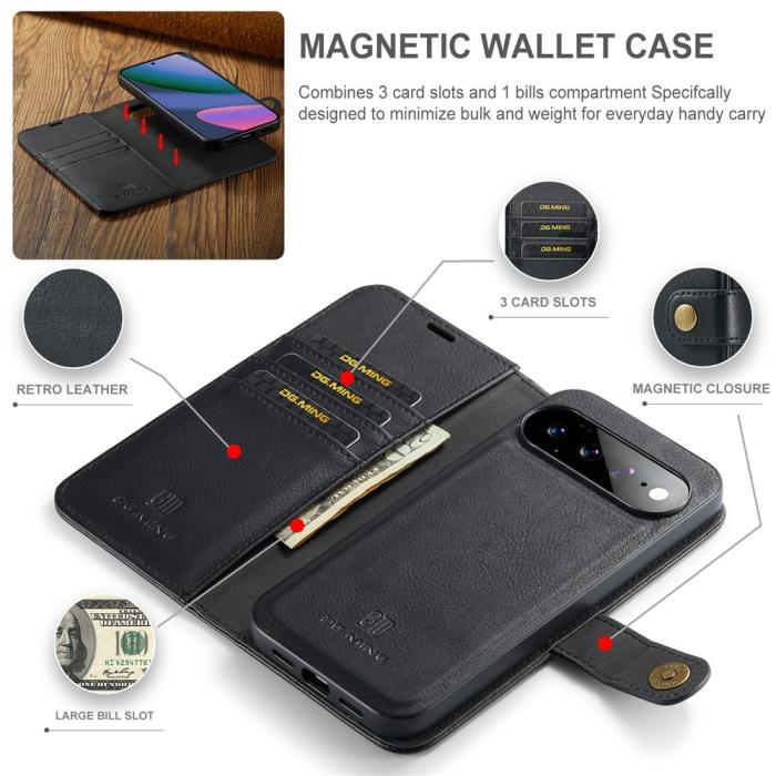 Bild 5, DG.MING DG.MING Google Pixel 11 Pro XL Fodral Magnet 2in1 Svart