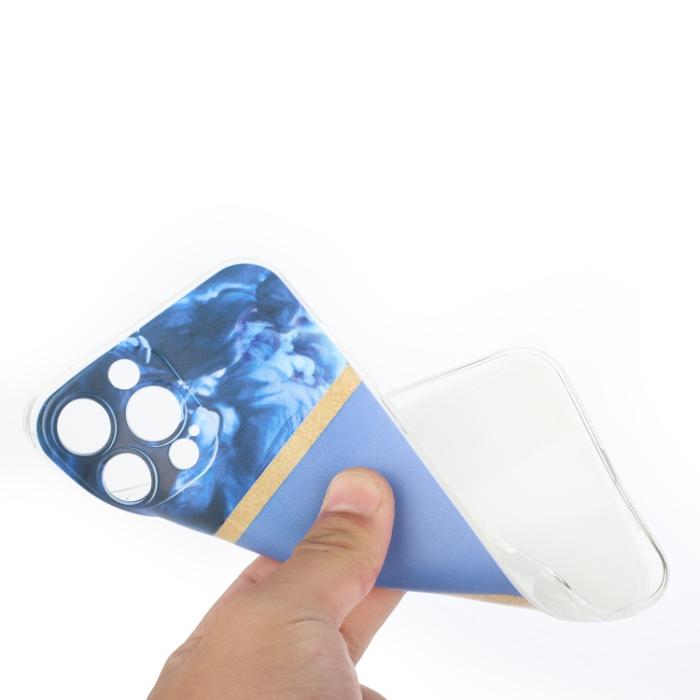 Bild 3,  iPhone 14 Pro Skal Marmor TPU Mörk Blå