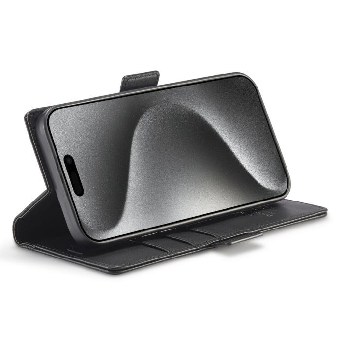Bild 3, LC.IMEEKE LC.IMEEKE iPhone 16 Pro Fodral Läder Svart