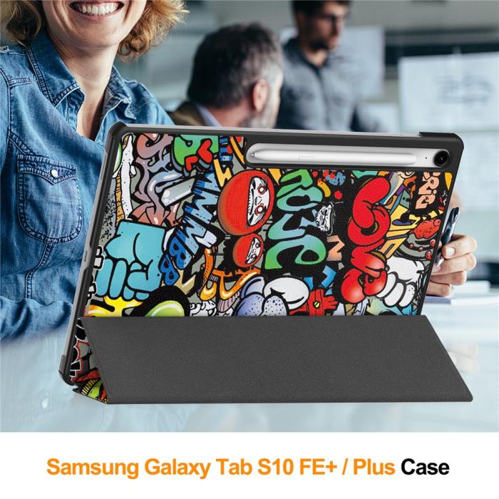 Bild 3,  Samsung Galaxy S10 FE Plus Fodral Tri-Fold Graffiti