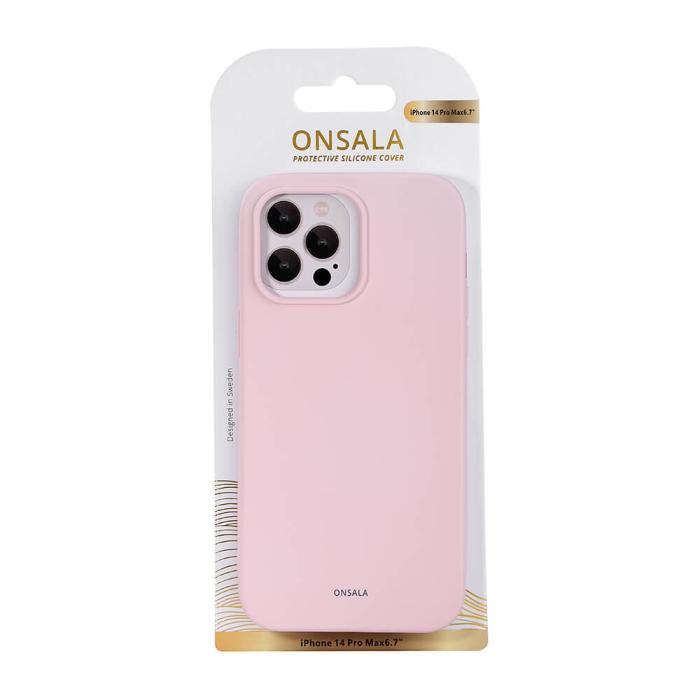 Bild 2, Onsala ONSALA iPhone 14 Pro Max Mobilskal Silikon Chalk Pink