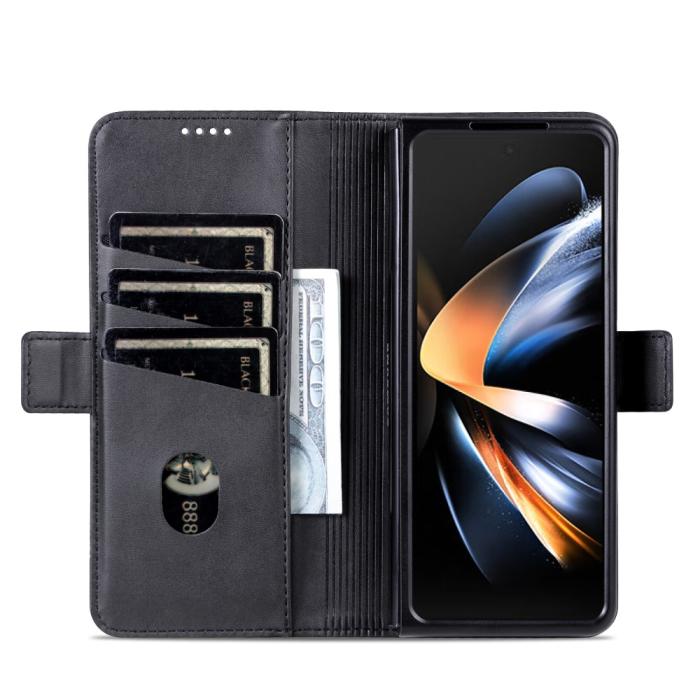 Bild 2, AZNS AZNS Galaxy Z Fold 5 Fodral PU-Läder Svart