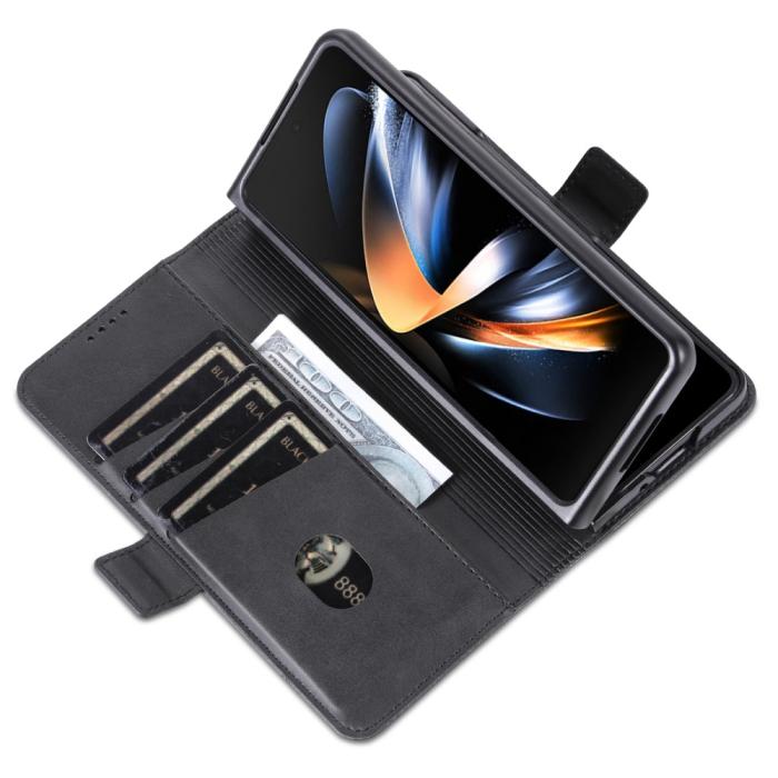 Bild 5, AZNS AZNS Galaxy Z Fold 5 Fodral PU-Läder Svart
