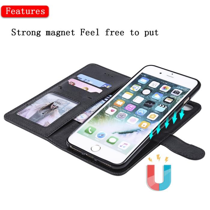 Bild 5,  iPhone 6/6S/7/8 Plus - 2in1 Magnet Skal / Plånboksfodral - Svart