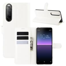  Sony Xperia 10 II - Litchi Fodral - Vit