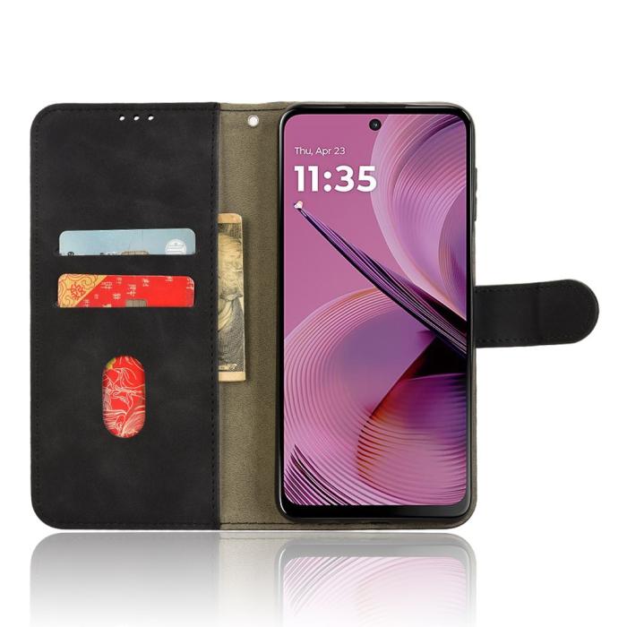 Bild 2,  Motorola Moto G55 5G Fodral Läder Svart