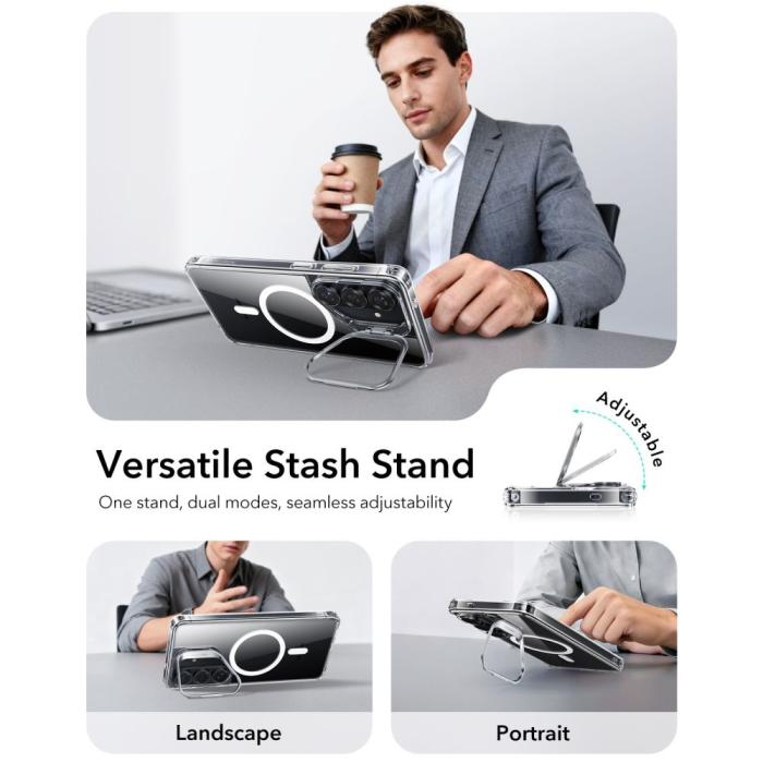 Bild 3, ESR ESR Galaxy S26 Skal MagSafe Classic Hybrid Kickstand Transparent