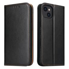  iPhone 14 Plus Flip Fodral &Auml;kta L&auml;der Svart