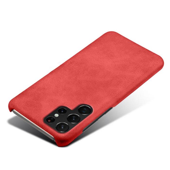 Bild 3,  Samsung Galaxy S23 Ultra Skal Läder Belagt Röd