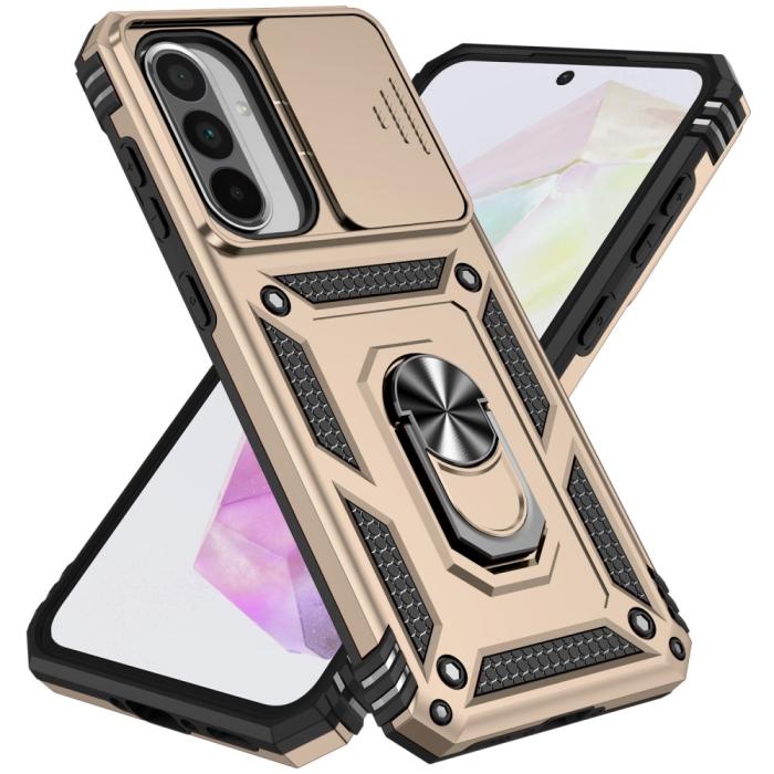 Bild 2,  Samsung Galaxy A56 5G/A36 5G Skal CamShield Ring Hybrid Guld