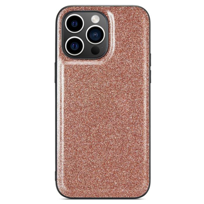 Bild 3, DG.MING DG.MING iPhone 15 Pro Skal Läder Glitter Guld