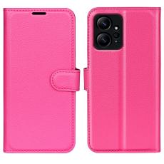  Xiaomi Redmi Note 12 4G Fodral Litchi L&auml;der Rosa