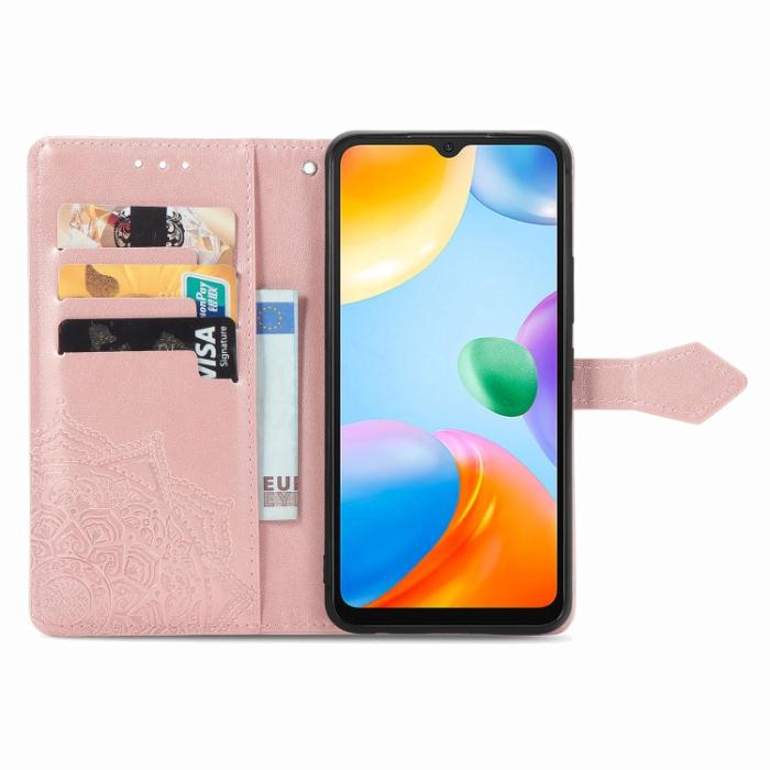 Bild 3,  Xiaomi Redmi 10C Fodral Mandala Läder Roséguld
