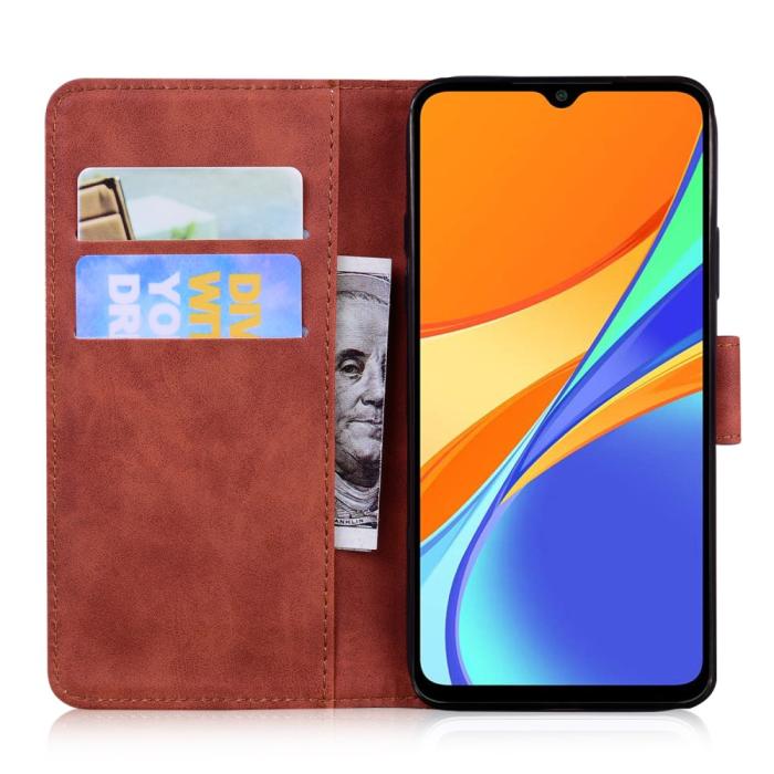 Bild 2,  Xiaomi Redmi 9C Fodral Läder Brun