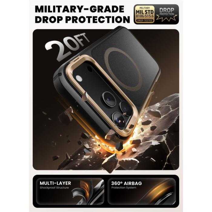Bild 3, Supcase Supcase iPhone 17 Pro Max Skal MagSafe Iblsn Ares Flip Desert Gold