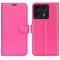  Xiaomi 14T Pro Fodral Litchi Läder Rosa