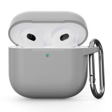  AirPods 4 Skal Med Krok Silikon Ljus Gr&aring;