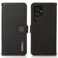 KHAZNEH KHAZNEH Galaxy S24 Ultra Fodral RFID &Auml;kta L&auml;der Svart