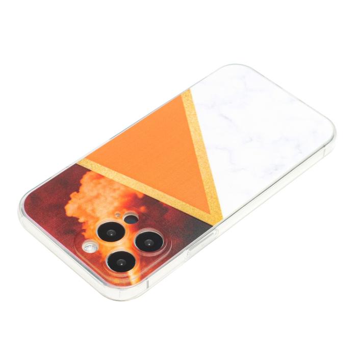 Bild 2,  iPhone 14 Pro Skal Marmor TPU Orange