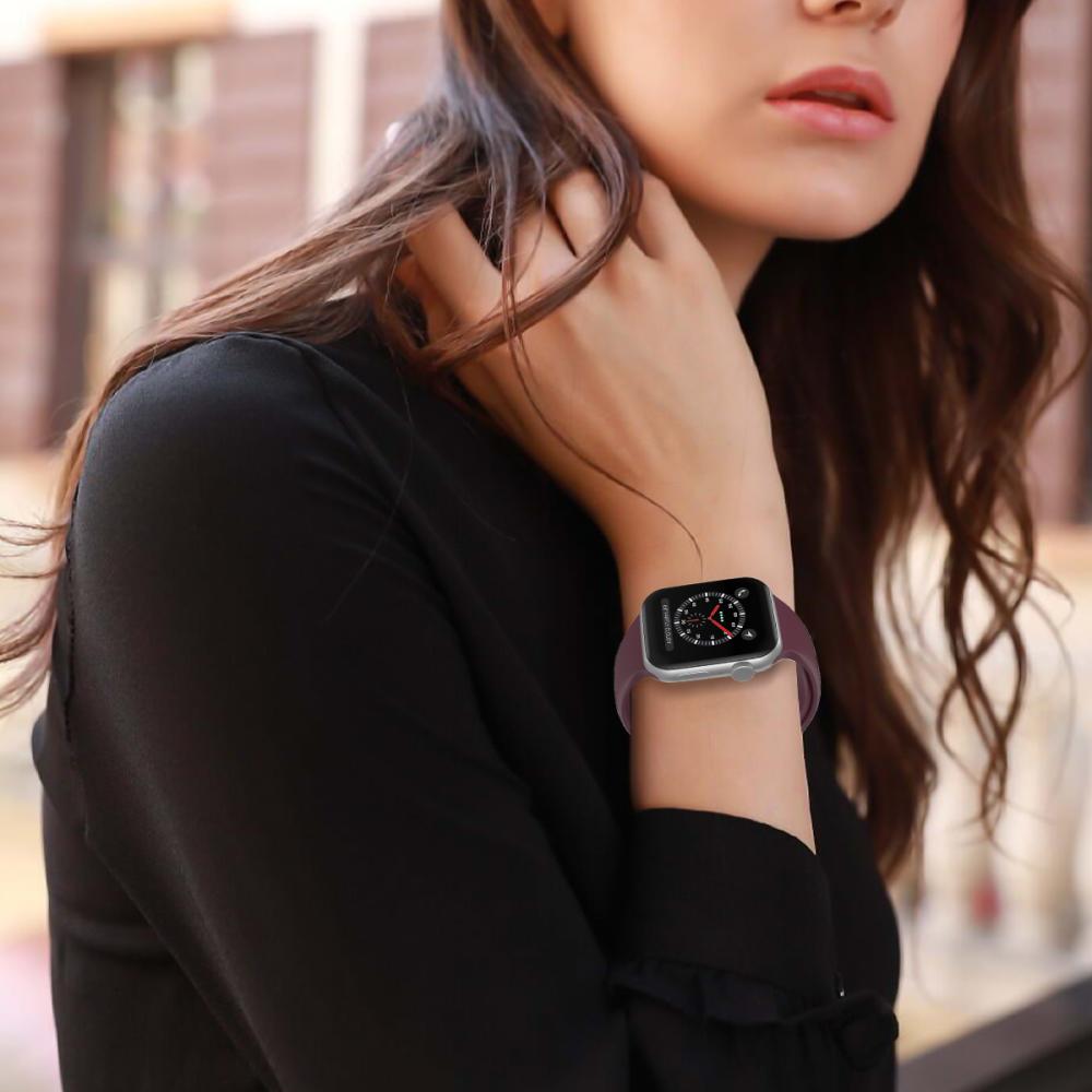 ColorPop Apple Watch 38/40/41/42 mm Silikon Armband (S/M) Vinröd