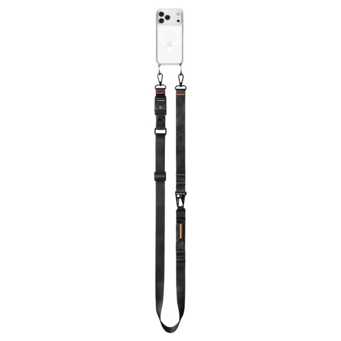Bild 2, Spigen Spigen Universalt Mobilsnöre Lanyard Strap Crossbody Svart