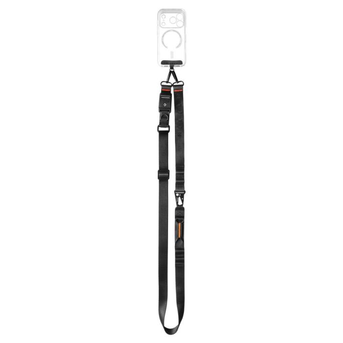 Bild 3, Spigen Spigen Universalt Mobilsnöre Lanyard Strap Crossbody Svart