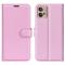 Motorola Moto G32 Fodral Litchi Läder Ljus Rosa