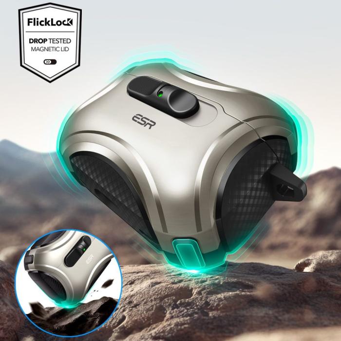 Bild 5, ESR ESR AirPods Pro 3 Skal MagSafe Cyber FlickLock HaloLock Titanium