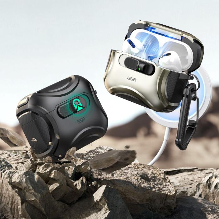 Bild 2, ESR ESR AirPods Pro 3 Skal MagSafe Cyber FlickLock HaloLock Svart