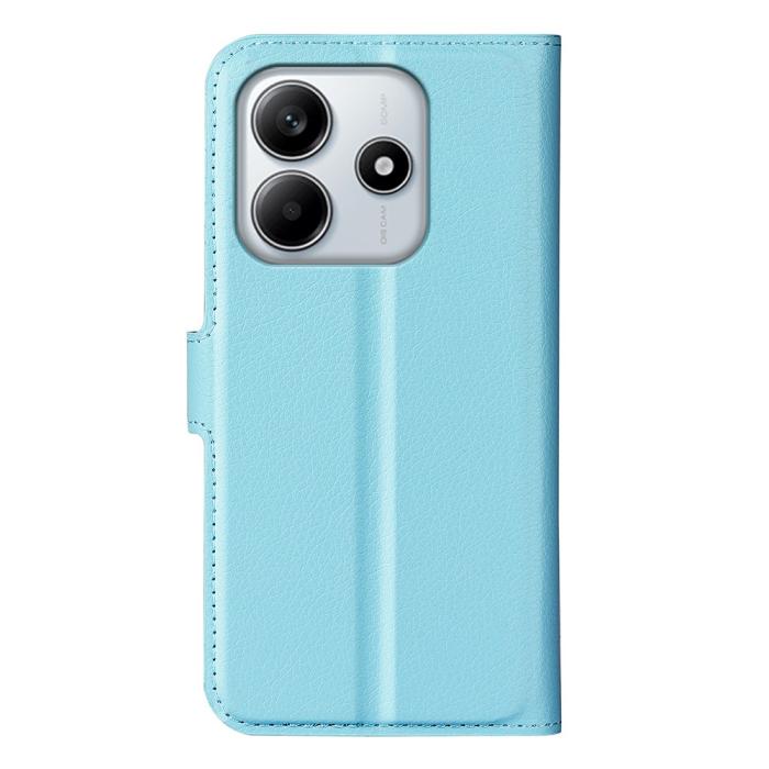 Bild 6,  Xiaomi Redmi Note 14 4G Fodral Litchi Läder Blå